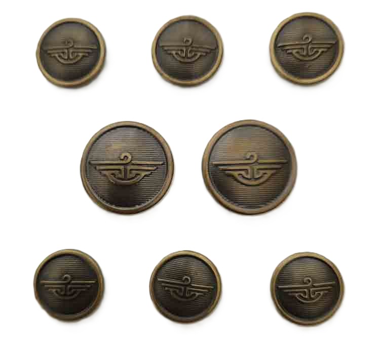 Vintage Dockers Blazer Buttons Set Antique Gold Brown Metal Shank Men's