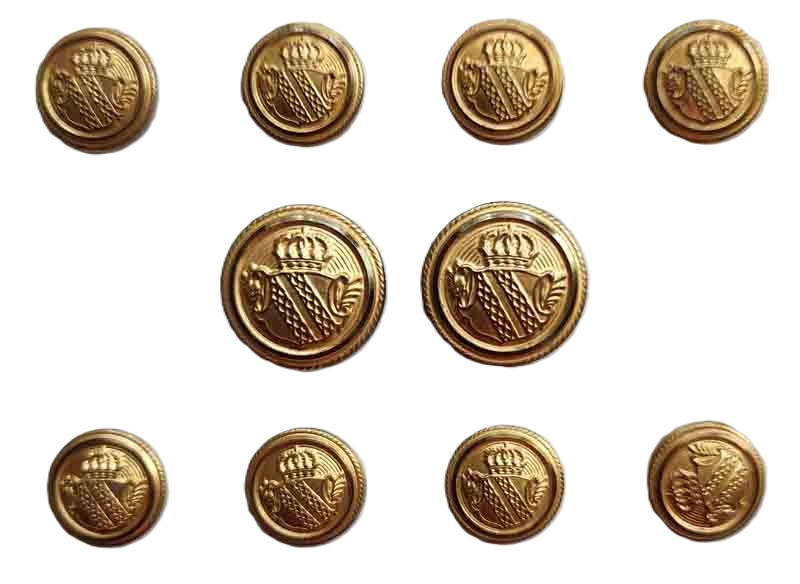 Vintage Palm Beach Blazer Buttons Set Gold Brass Shield Pattern N28 Men's