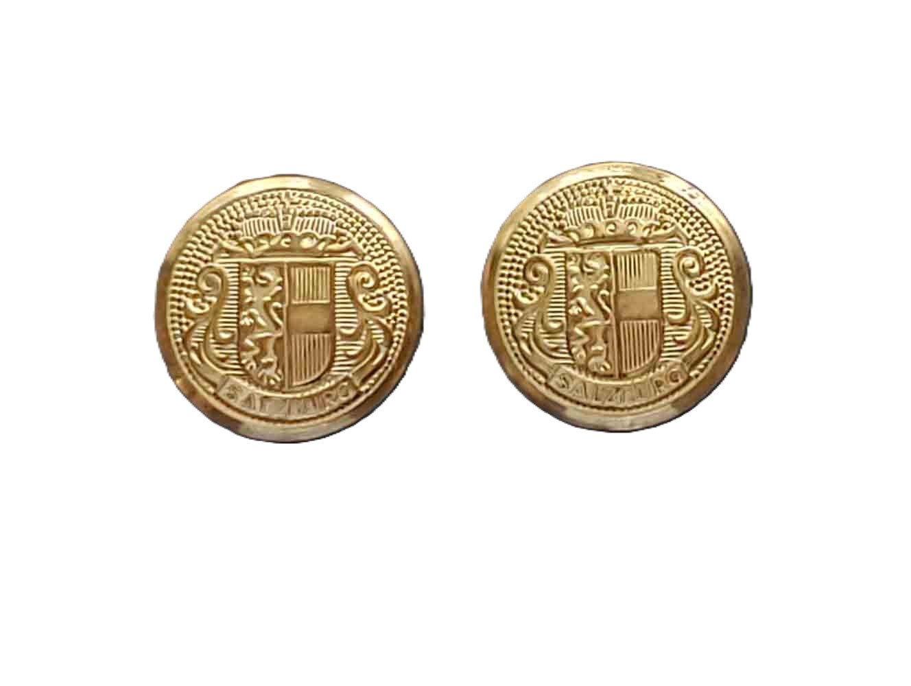 Two Vintage Jos A Bank Gold Brass Blazer Buttons Rampant Lion Shield Salzburg N4B Men's