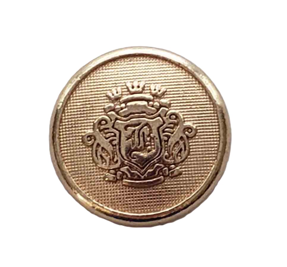 Vintage Brioni Gold Brass Semi-dome Blazer Button Crown B Monogram Shield Men's