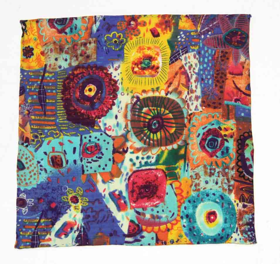 Gascoigne Hand Stitched Cotton Pocket Square Colorful Abstract Men's