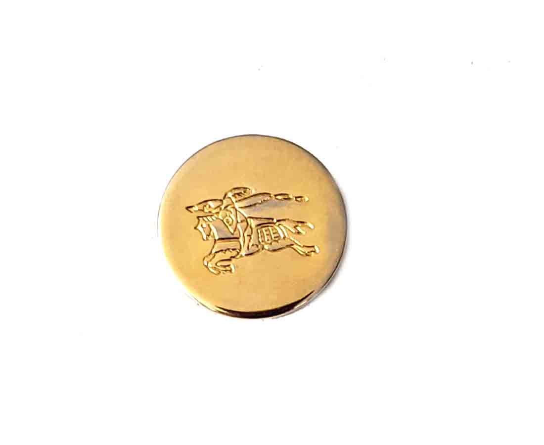 One Vintage Burberrys' Blazer Button Replacement Gold Brass Knightsman Pattern Men's