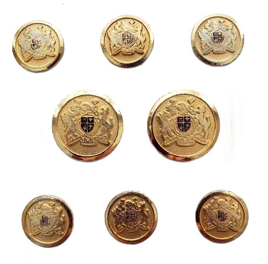 Vintage Aquascutum Blazer Buttons Set Gold Black Grass Griffin Lion Shield 2C8 Men's