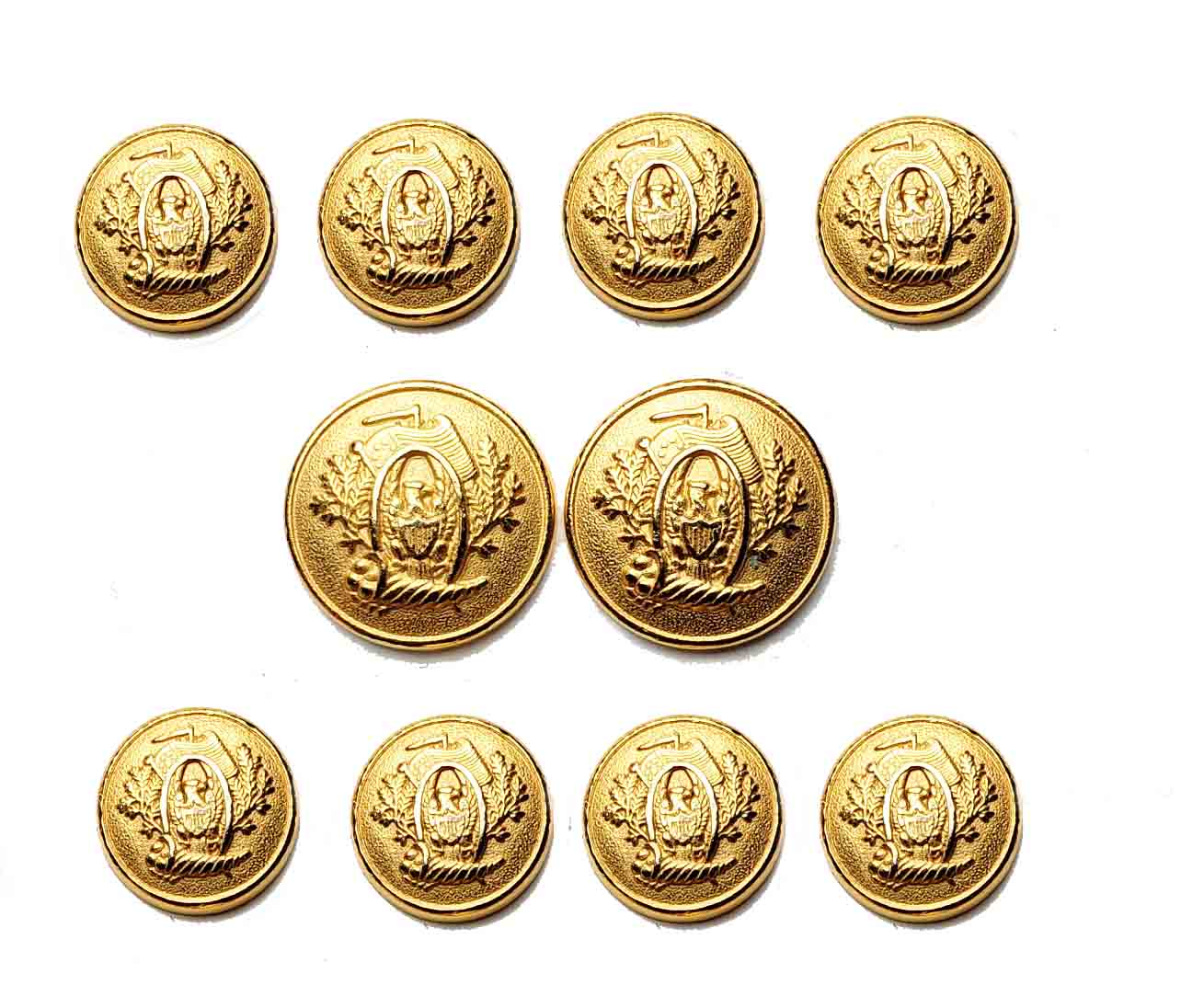 Vintage Corbin Blazer Buttons Set Gold Brass Shank American Flag Shield Cornucopia Men's
