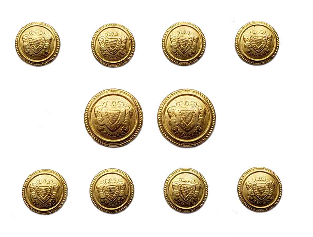 New Jos A Bank Blazer Buttons Set Gold Brass Shield Pattern Men's