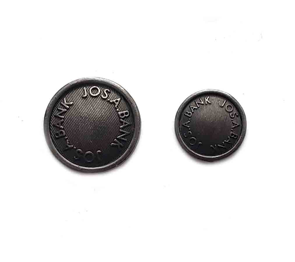 Two New Spare Jos A Bank Blazer Buttons Gray Metal Men's