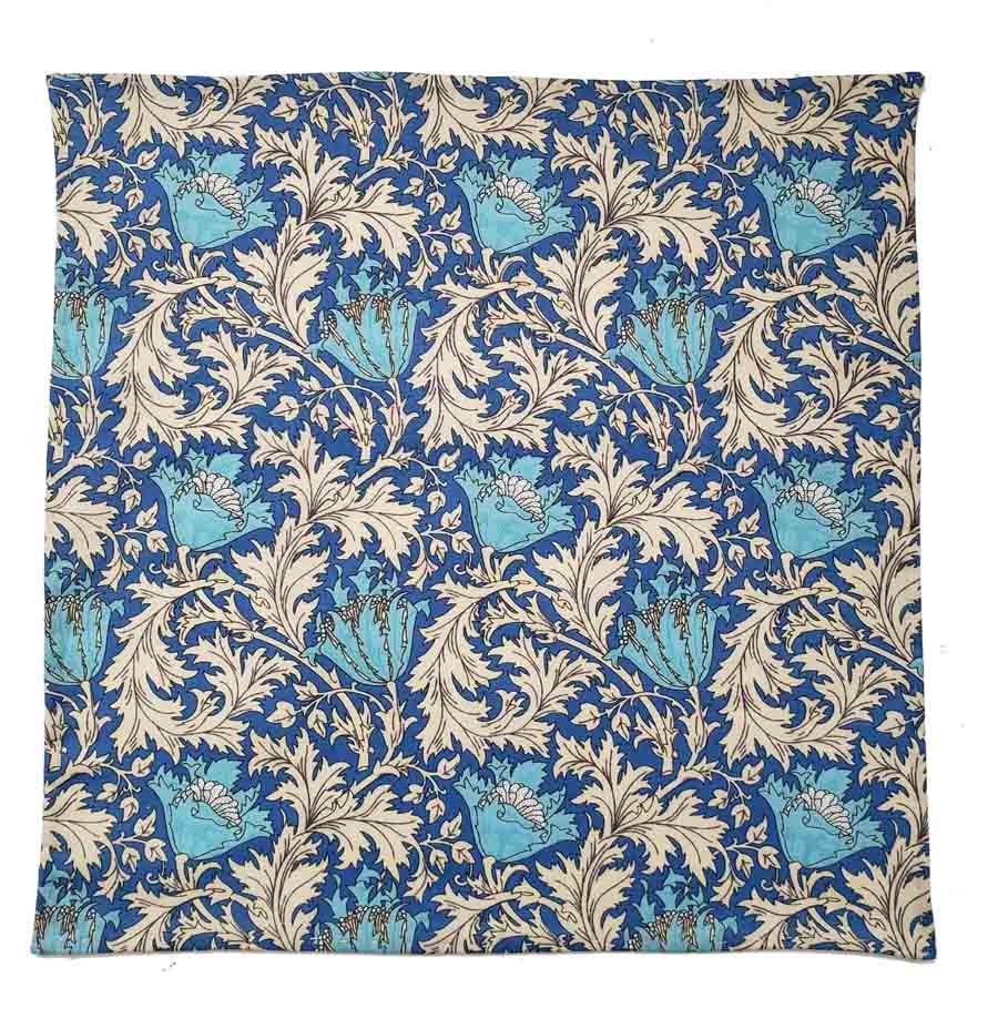 Gascoigne Hand Stitched Pocket Square Cotton Poplin Floral Pattern Men's