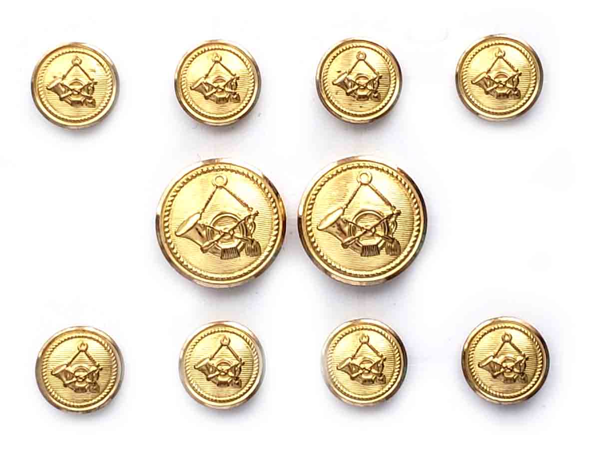 Vintage Waterbury Hunting Horn Blazer Buttons Set Gold Brass Y7B Men's