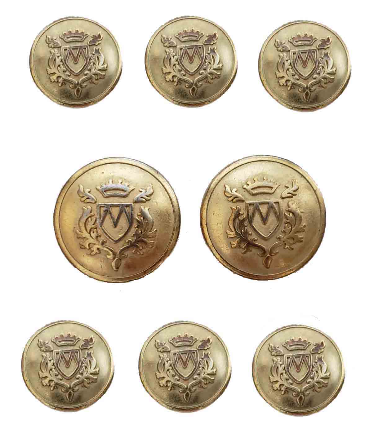 Vintage Marks & Spencer Blazer Buttons Set M Monogram Brass Men's