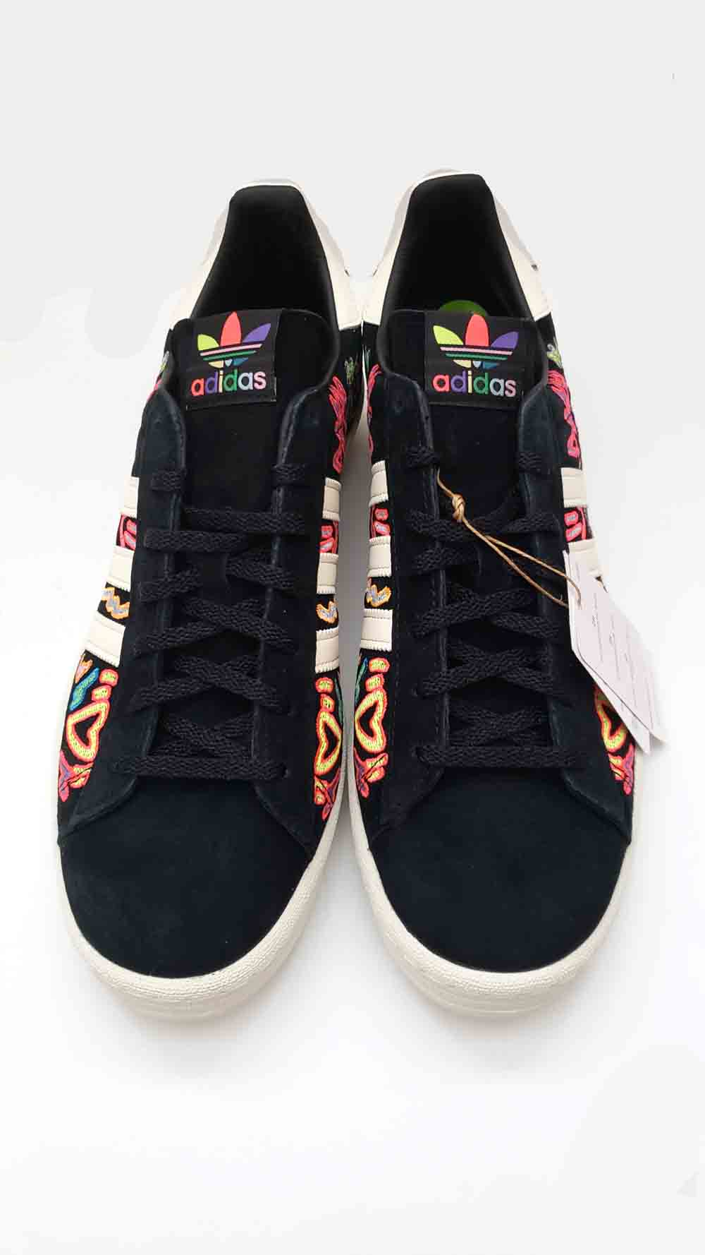Adidas Campus 80s Pride Men Casual Skate Shoe Black Multicolor Sneaker Size 10
