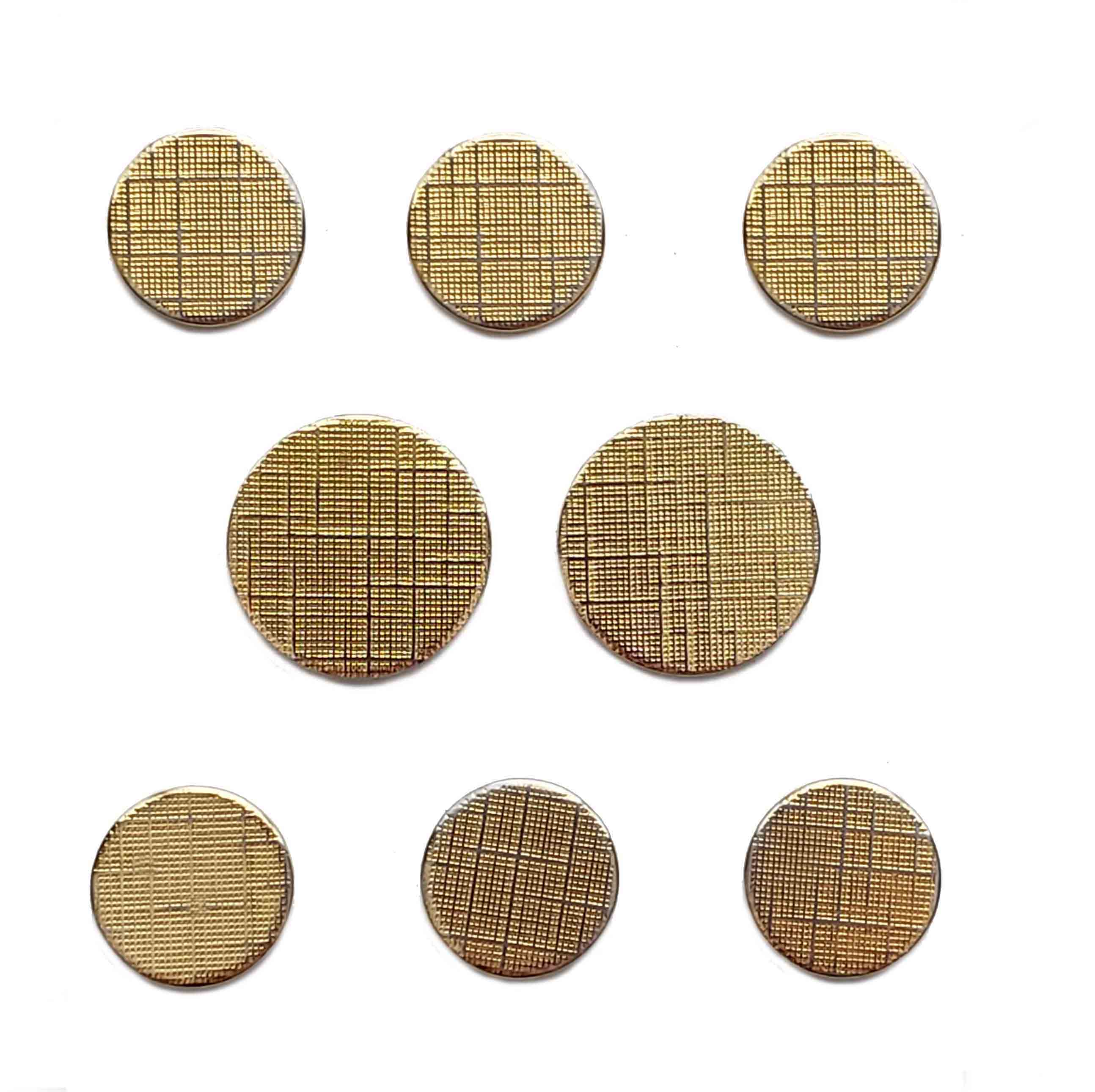 Vintage Austin Grey Blazer Buttons Set Gold Brass Micro Waffle Grid Pattern Men's
