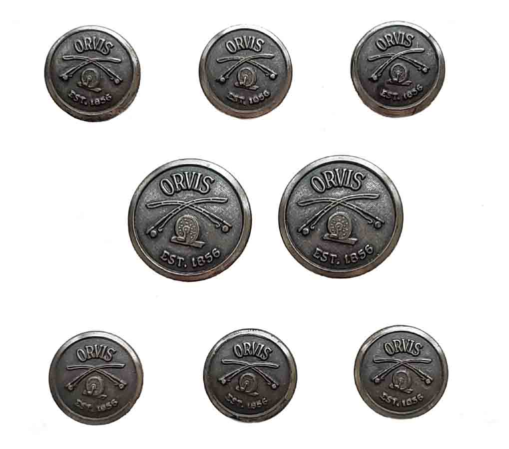 Vintage Orvis by Waterbury Blazer Buttons Set Gray Metal Men's