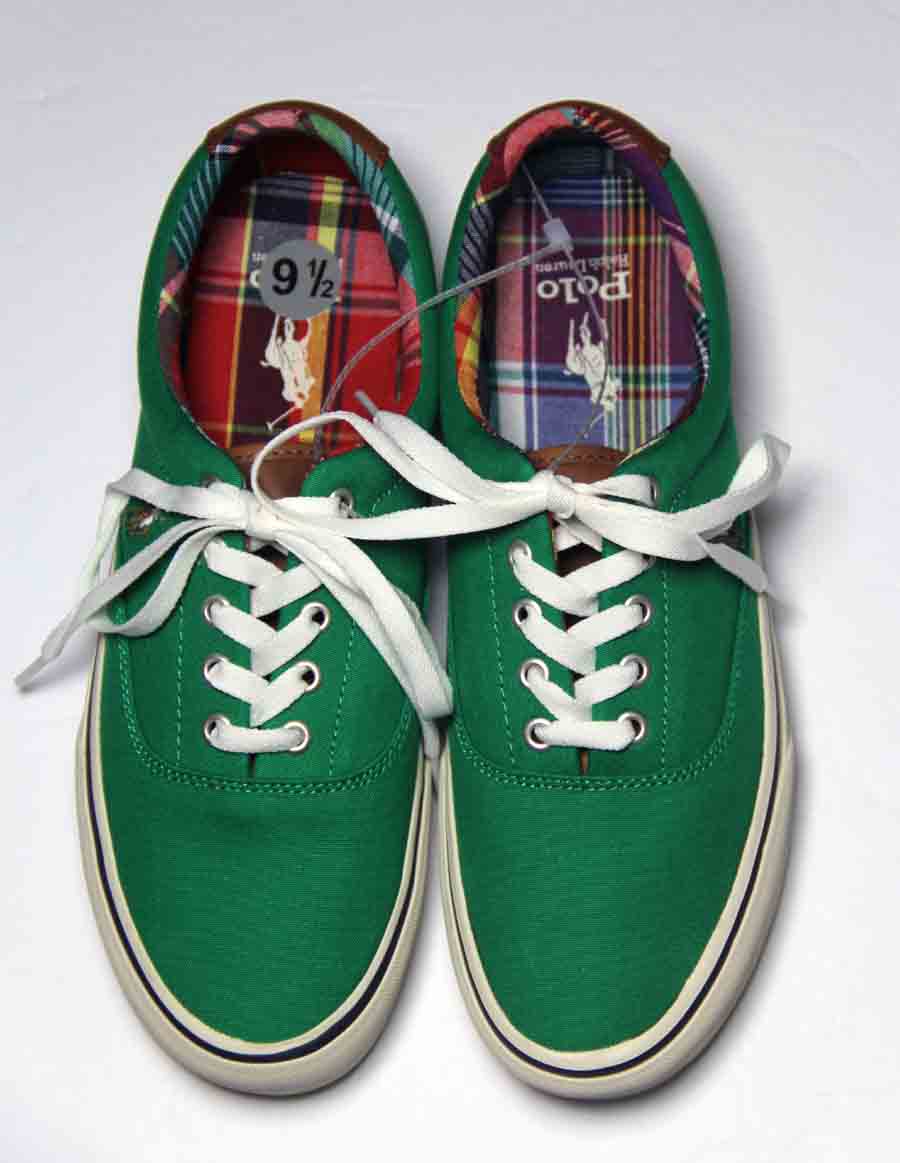 Polo Ralph Lauren Keaton Pony Sneakers Shoes Green Men's Size 9.5 M