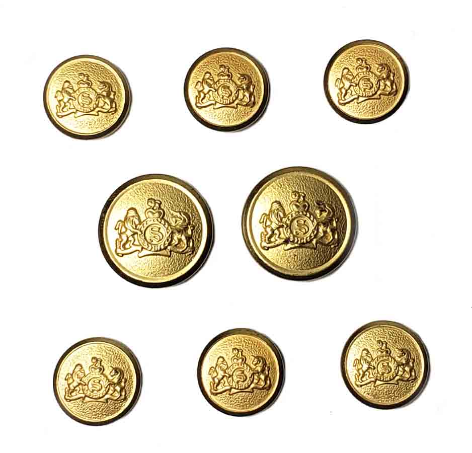 Vintage Stafford by Waterbury Blazer Buttons Set Gold Brass Lion Unicorn S Monogram T4B Men's