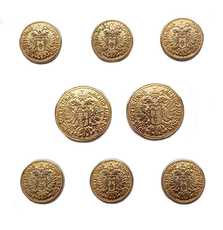 Vintage Bill Blazer Blazer Buttons Set Archid Avst Dux Burg Co Tyr 1780 Austria Gold Brass V4L Men's