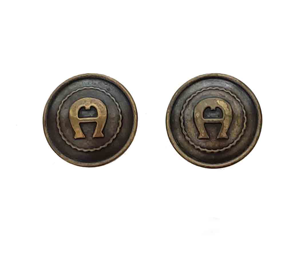 Two Vintage Etienne Aigner Blazer Buttons Brown Gold A Monogram Brass Men's