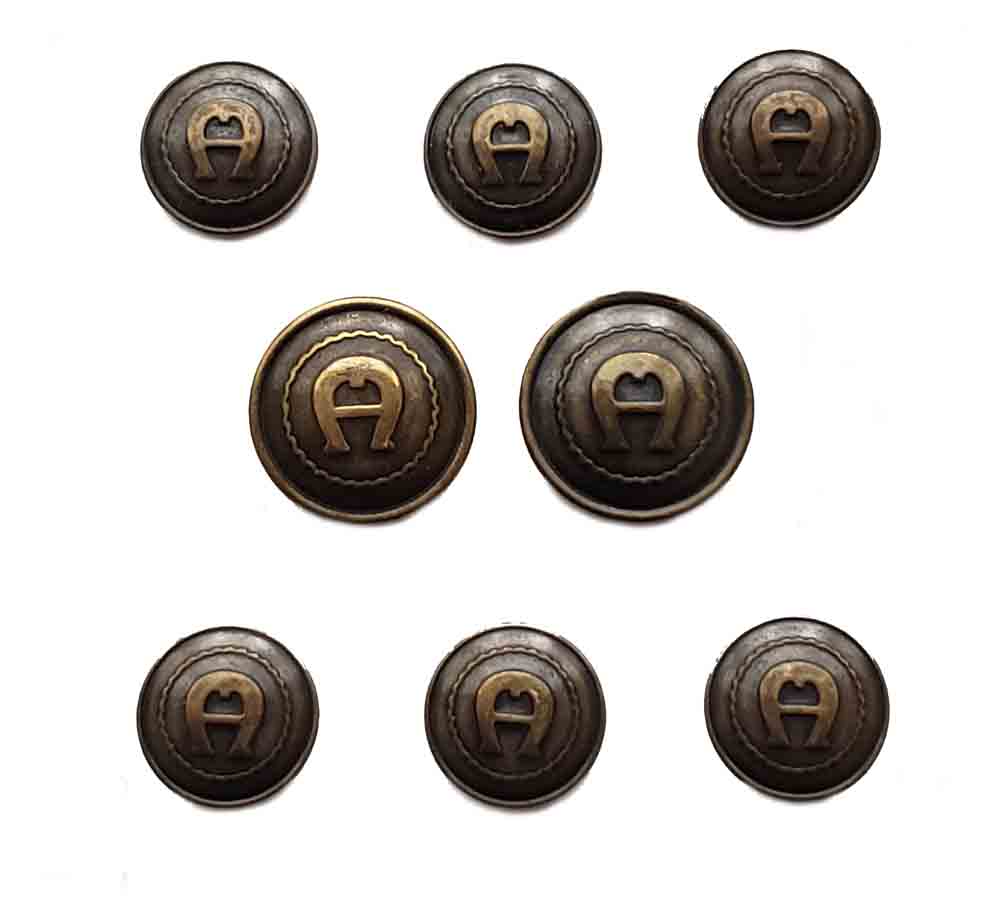 Vintage Etienne Aigner Blazer Buttons Set Brown Gold A Monogram Brass Men's