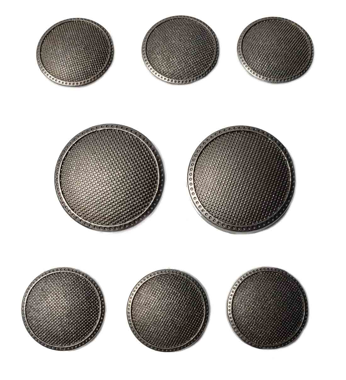 Vintage Haggar Blazer Buttons Set Gray Pebbled Metal Shank Men's