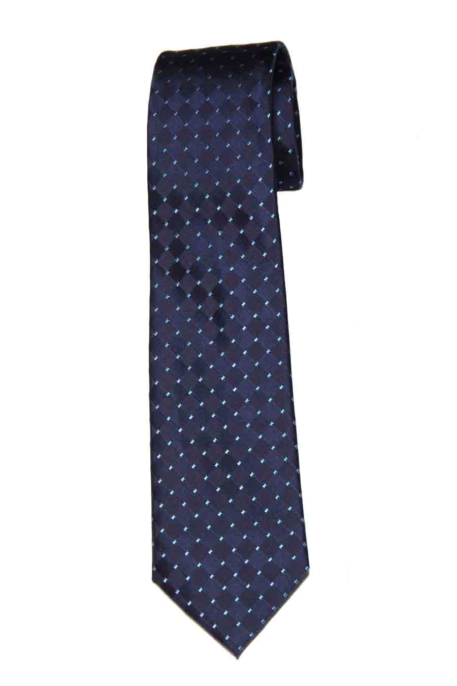Michael Kors Silk Tie Navy Blue Geometric Pattern Men's