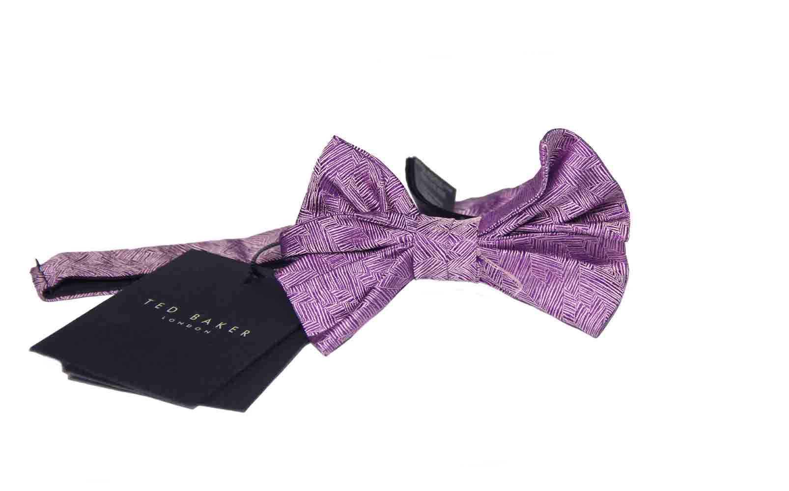 Ted Baker Italian Silk Bow Tie Orchid Pink Pre-Tied Adjustable Men's