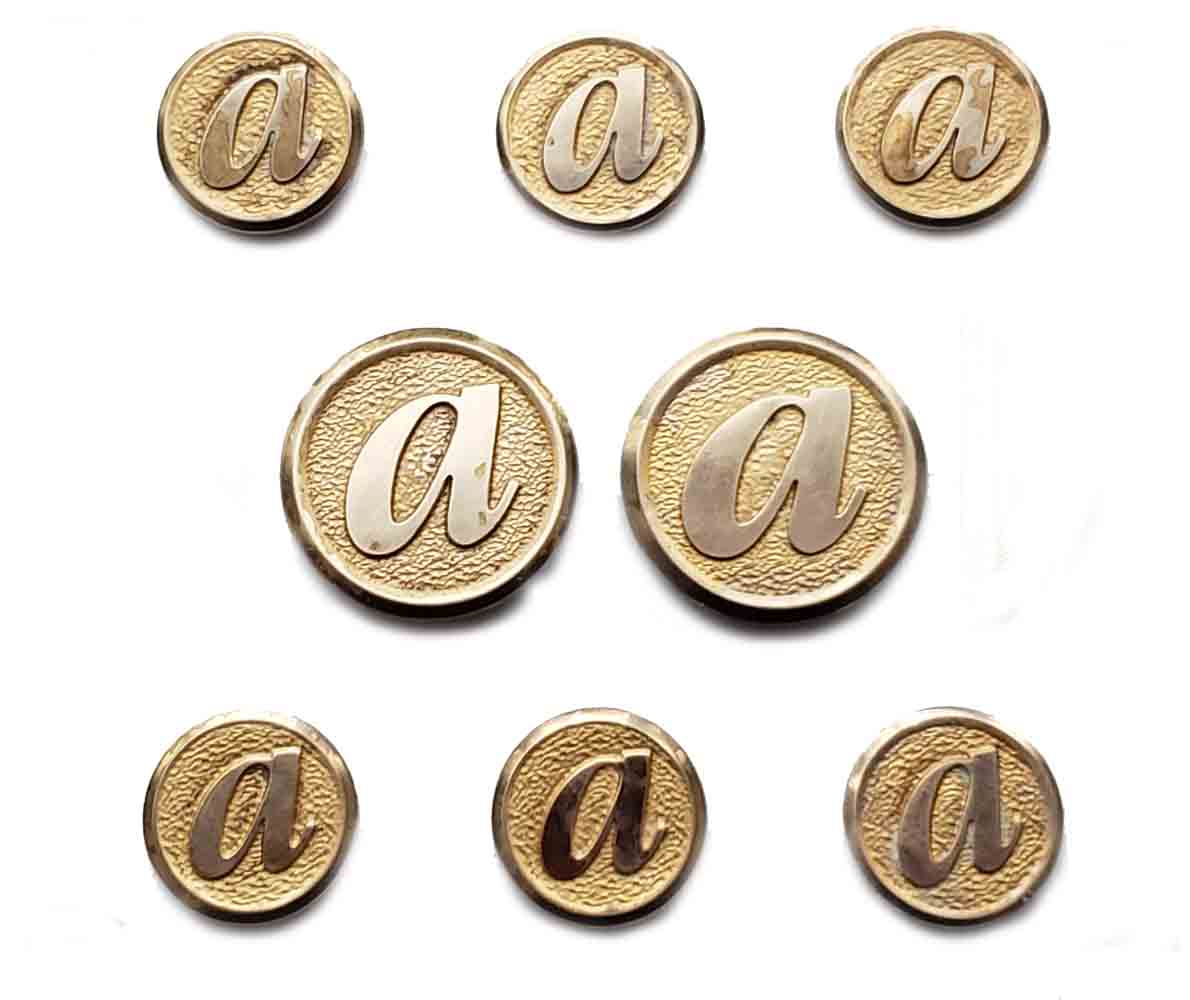 Vintage AirTran Airlines by Waterbury Blazer Buttons Set Gold Brass A Monogram Men's