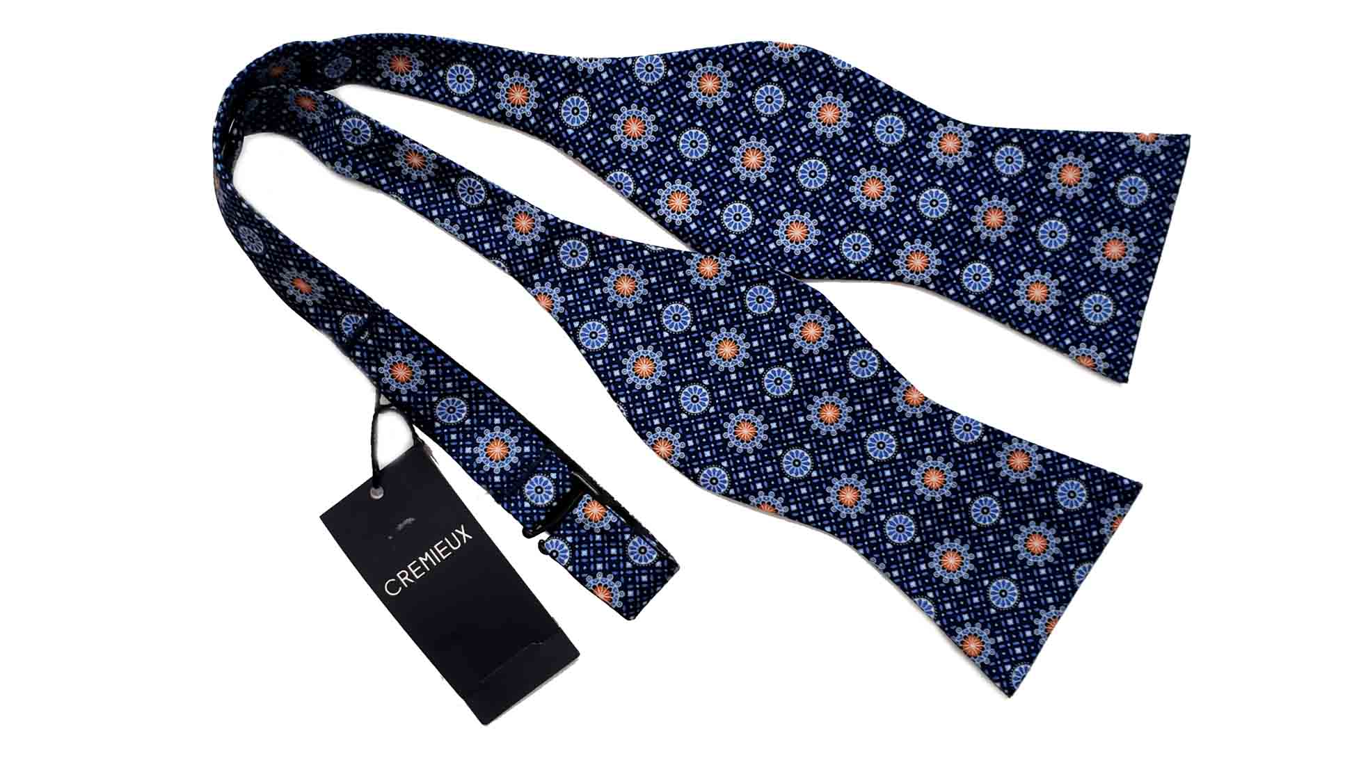 Daniel Cremieux Bow Tie Silk Blue Orange White Floral Men's