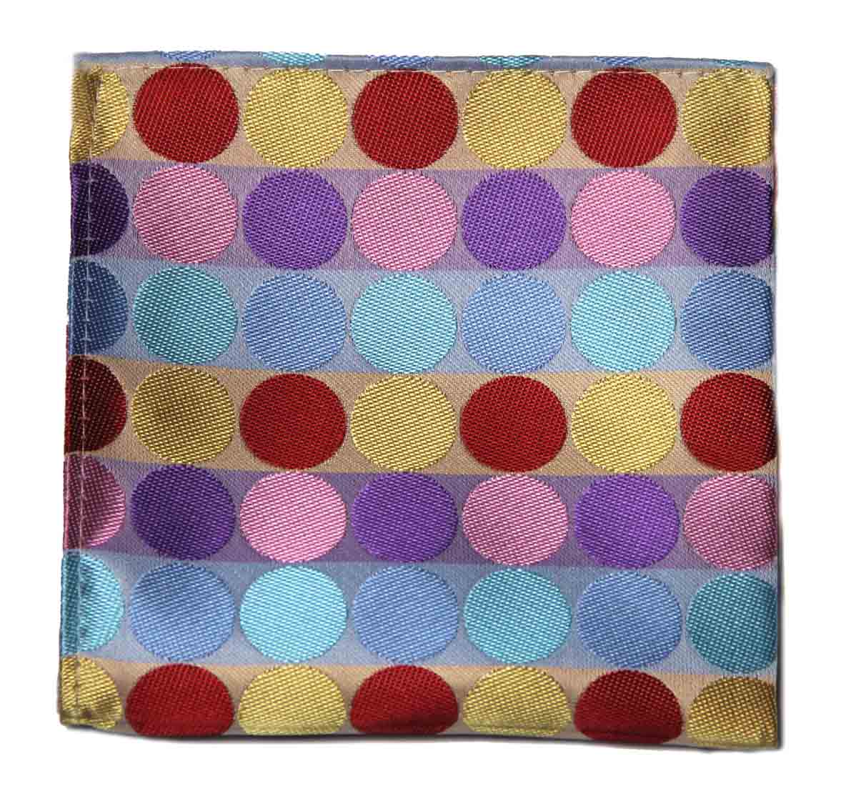 Gascoigne Pocket Square Silk Colorful Polka Dots Men's