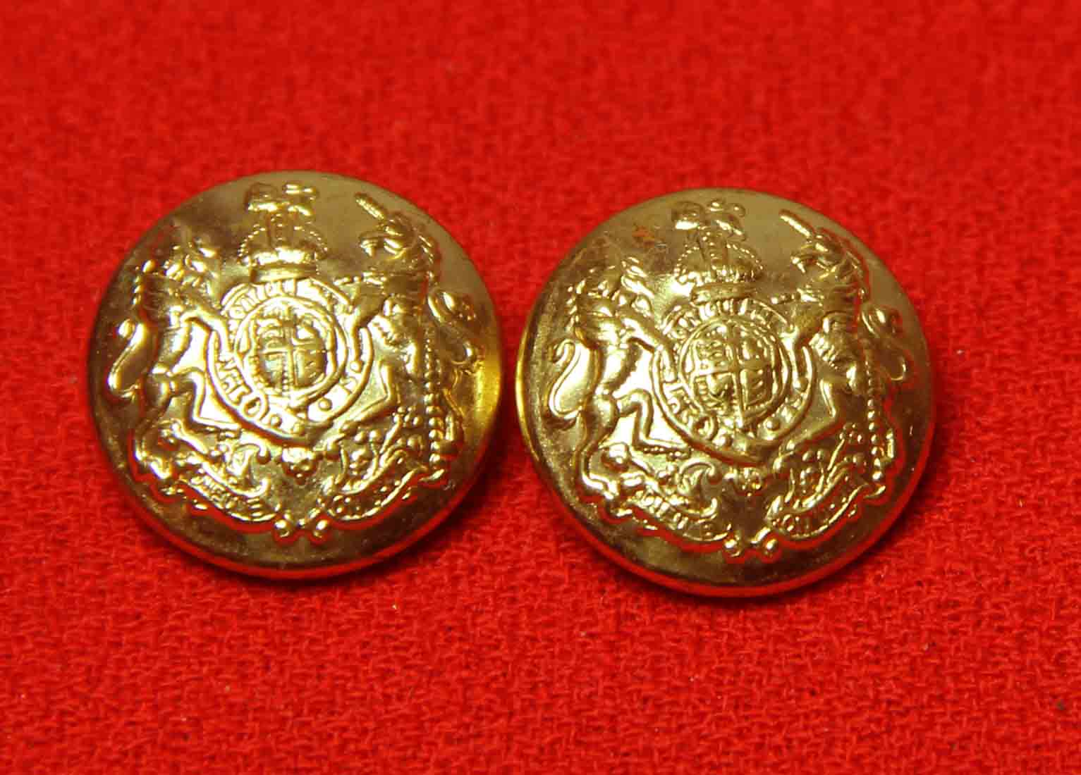 Two Vintage Jos A Bank Blazer Buttons Gold Brass Shank Lion Unicorn Men's