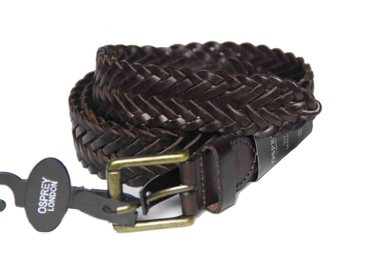 Osprey London Luxury Leather Belt Chocolate Brown Slim Owen Men's Size Large 36-40