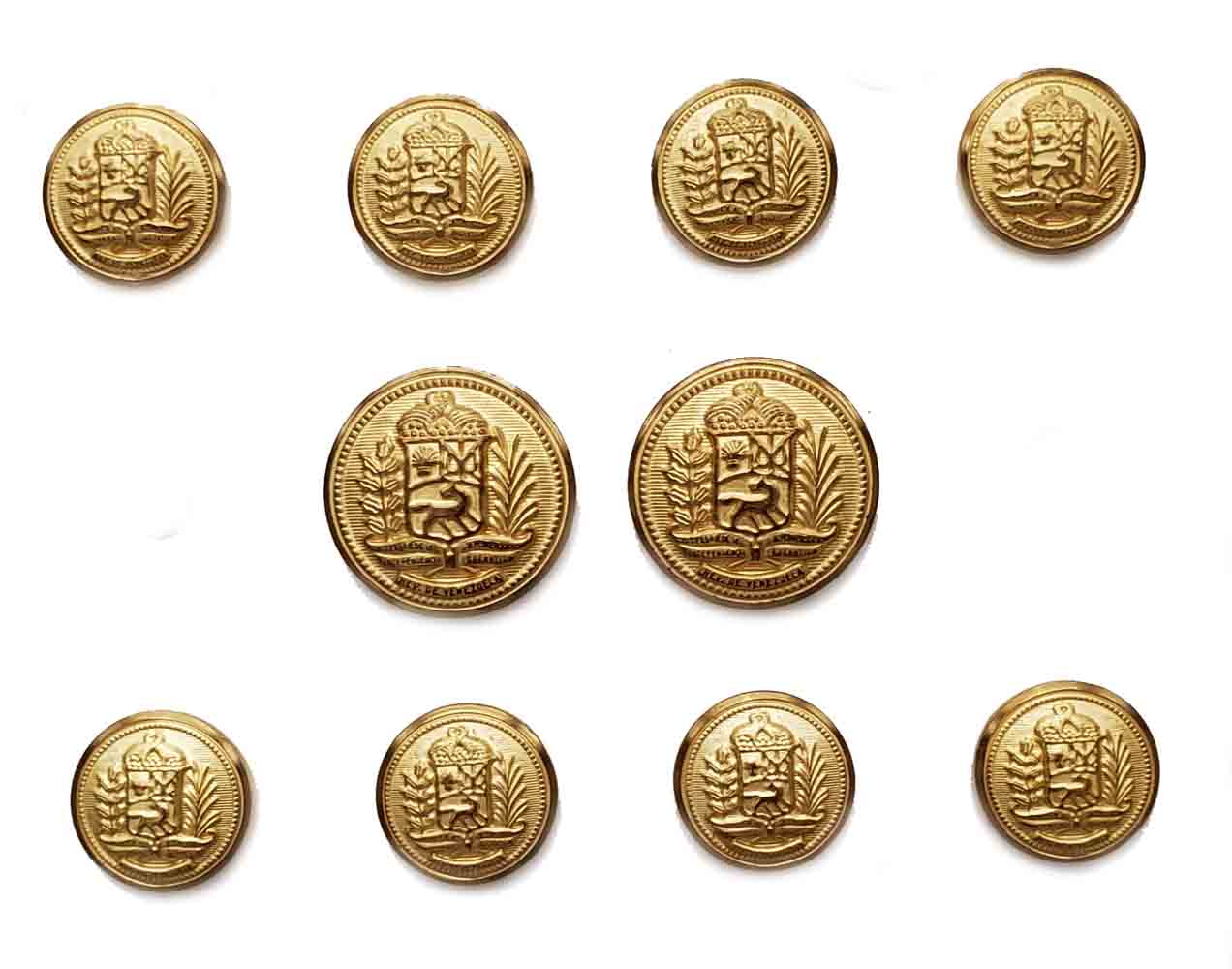 Vintage Palm Beach Blazer Buttons Set Gold Brass Shank 10 Pieces Men's