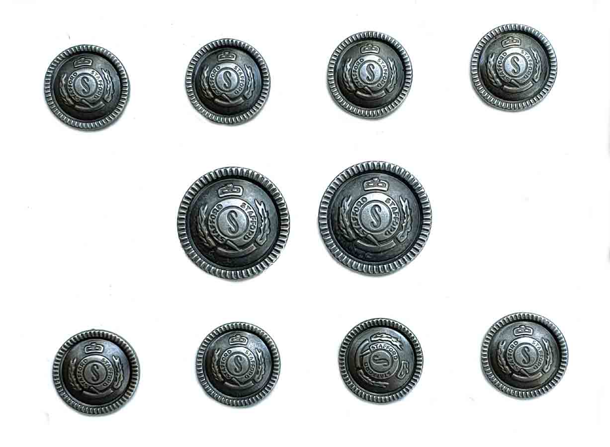 New Stafford Blazer Buttons Set Gray Metal S Monogram Men's