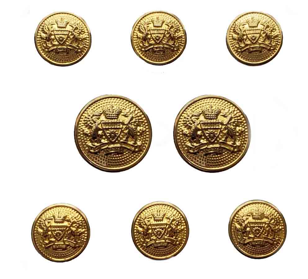 Vintage Stanley Blacker Blazer Buttons Set Gold Brass Crown Shield Griffins X9L Men's