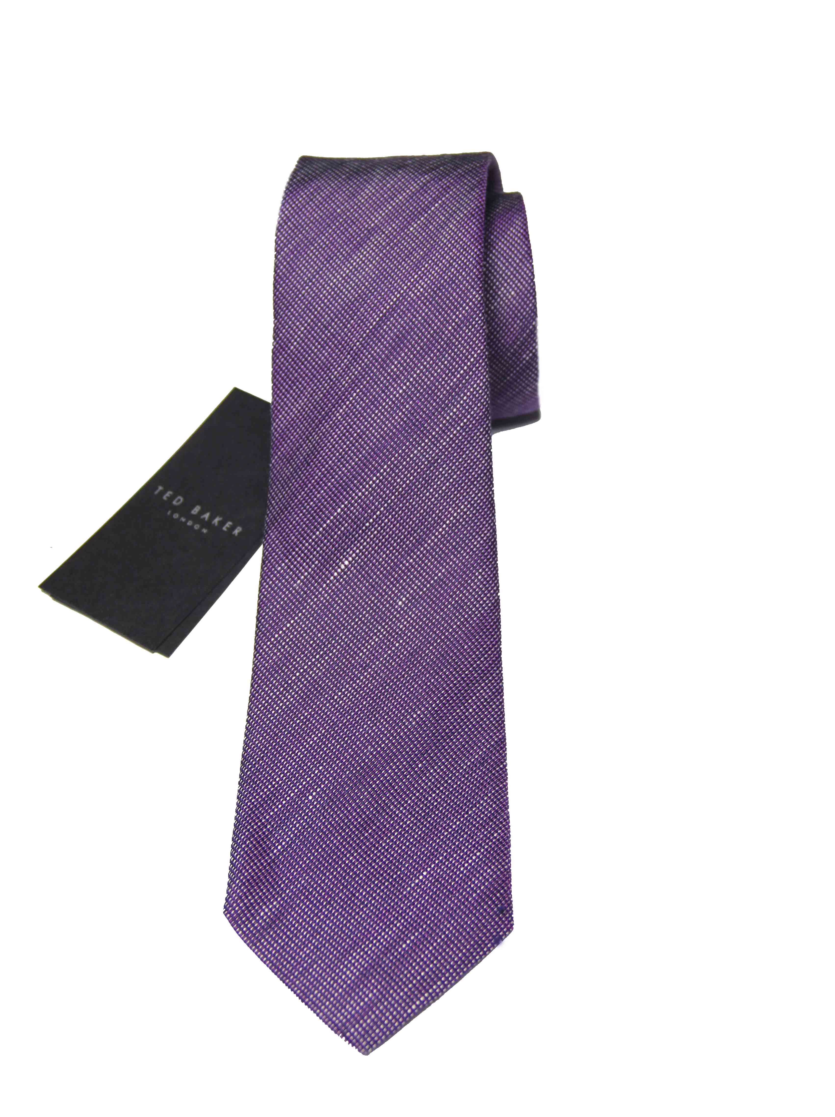 TED BAKER LONDON Italian Linen Cotton Tie Purple Men's