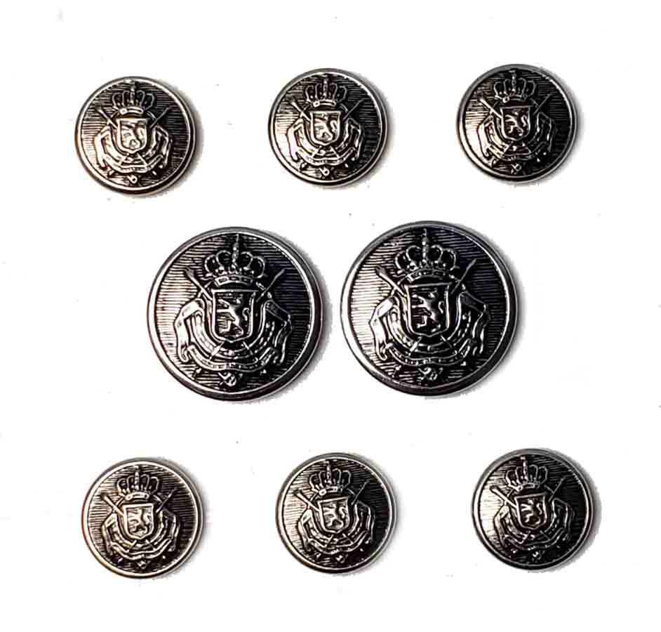 Vintage Arnold Palmer Blazers buttons Set by Eisen Silver Gray Metal Crown Shield Men's