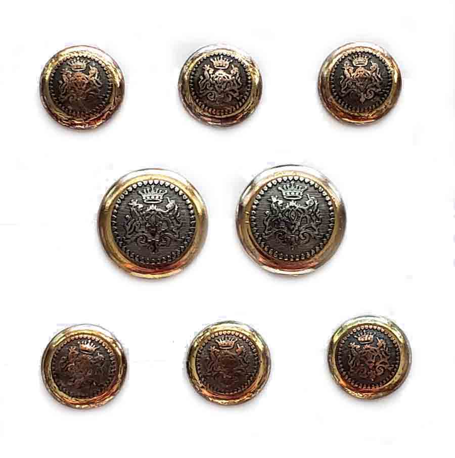 Vintage Austin Reed Blazer Buttons Set Gold Gray Copper Crown Lion Unicorn Men's