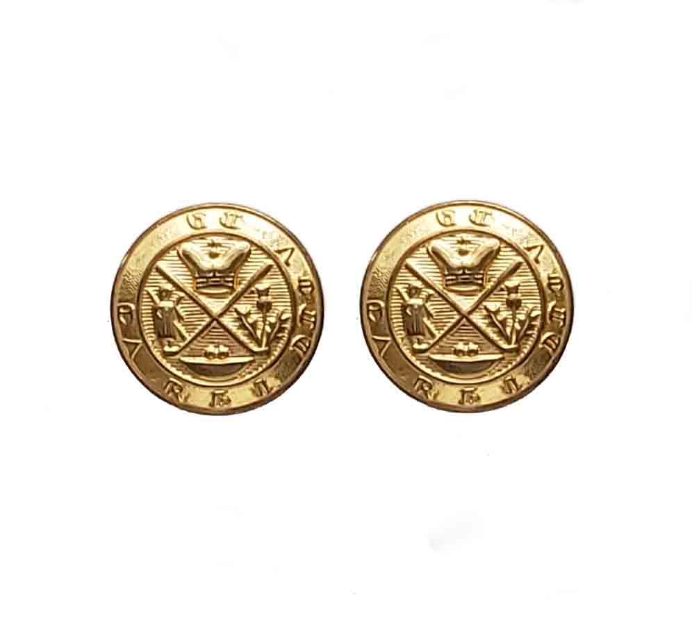 Two Vintage Britches of Georgetown Blazer Buttons Gold Brass Crown Golf Clubs Men's X7T
