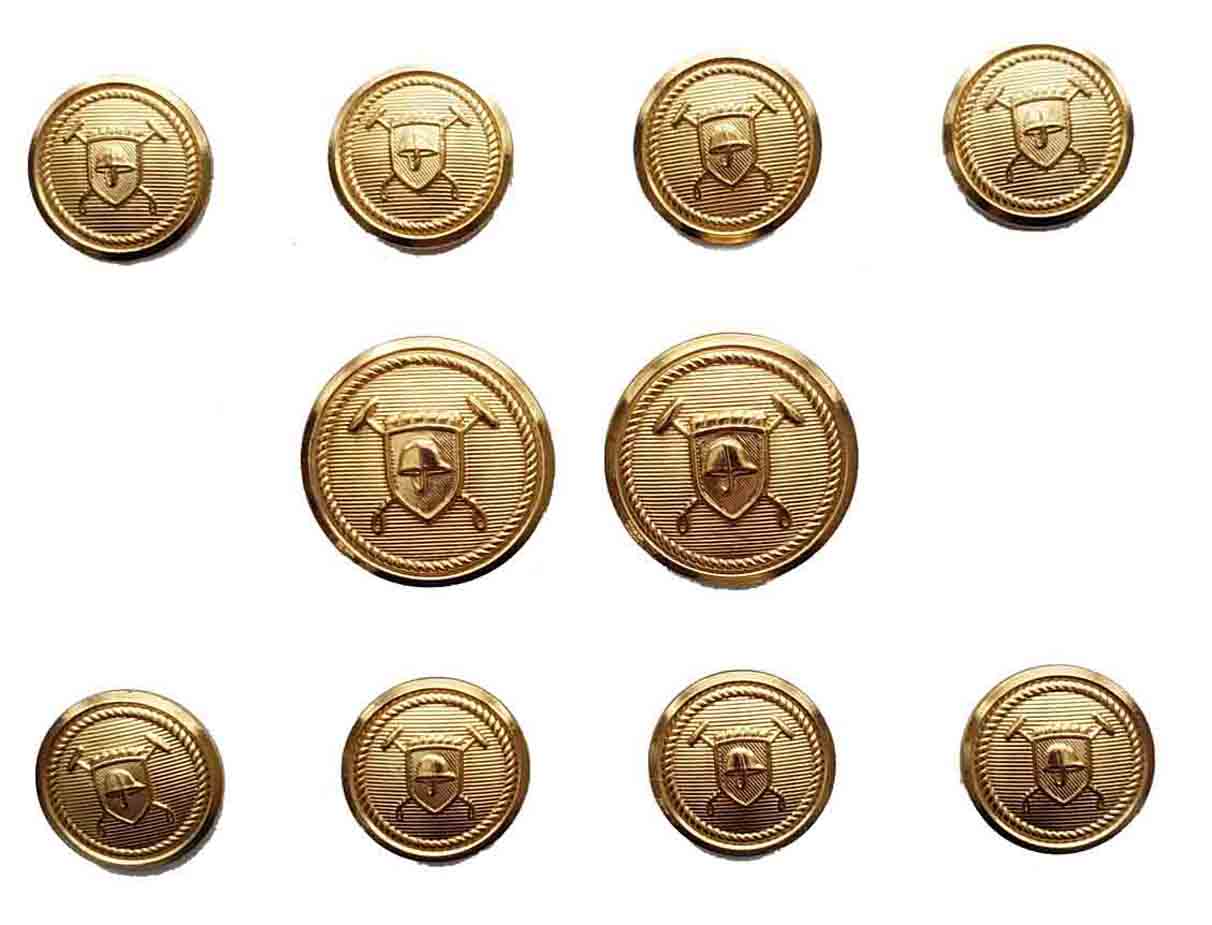 Vintage Chaps Ralph Lauren by Waterbury Blazer Buttons Set Gold Brass Polo Shield Mallets X9H Men's