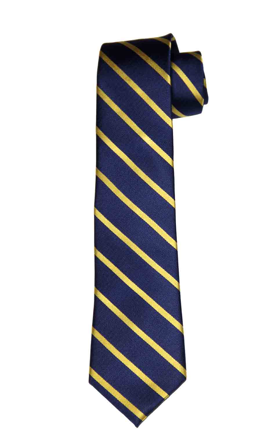 Club Room Tie Repp Stripe Navy Blue Gold Silk Blend Men's Long