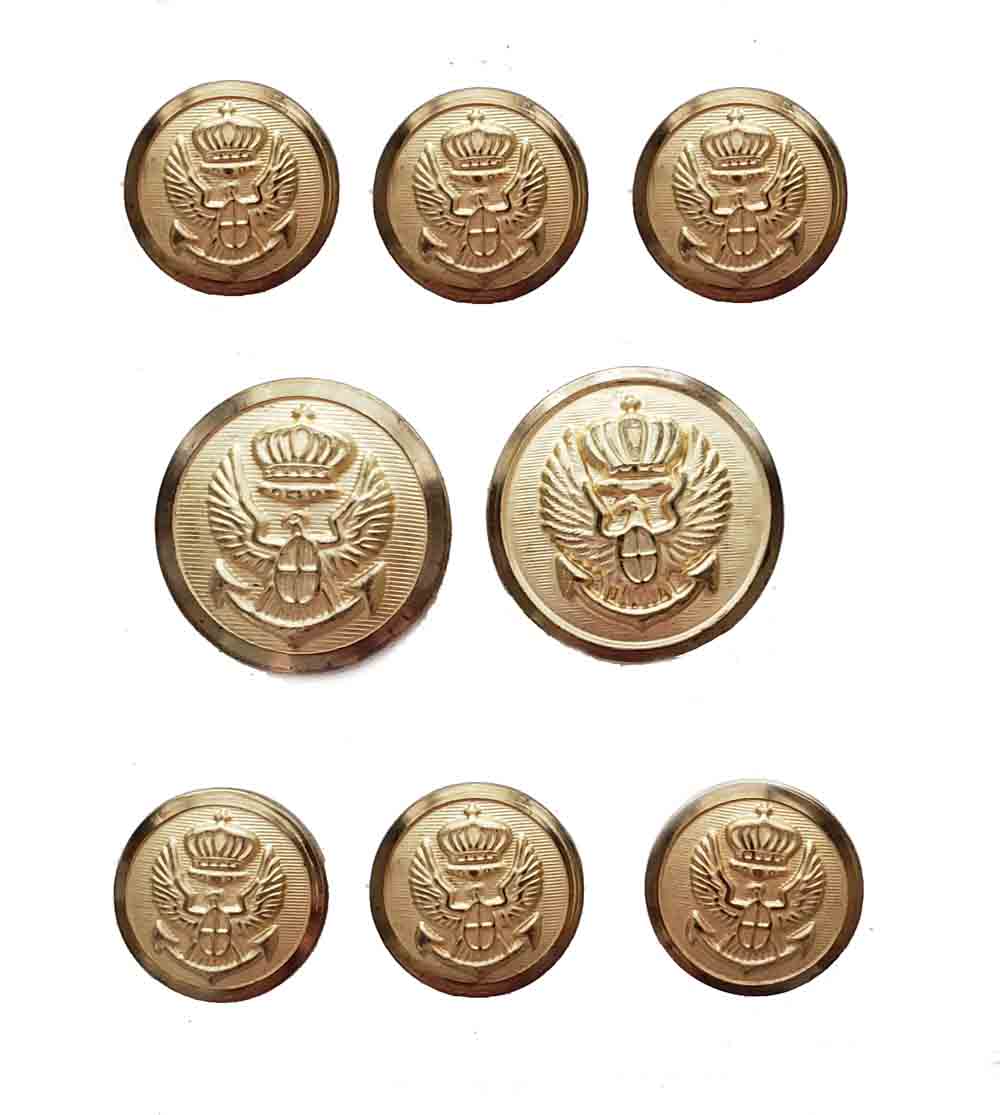 Vintage Jos A Bank Blazer Buttons Set Gold Brass Crown Eagle Anchor Men's