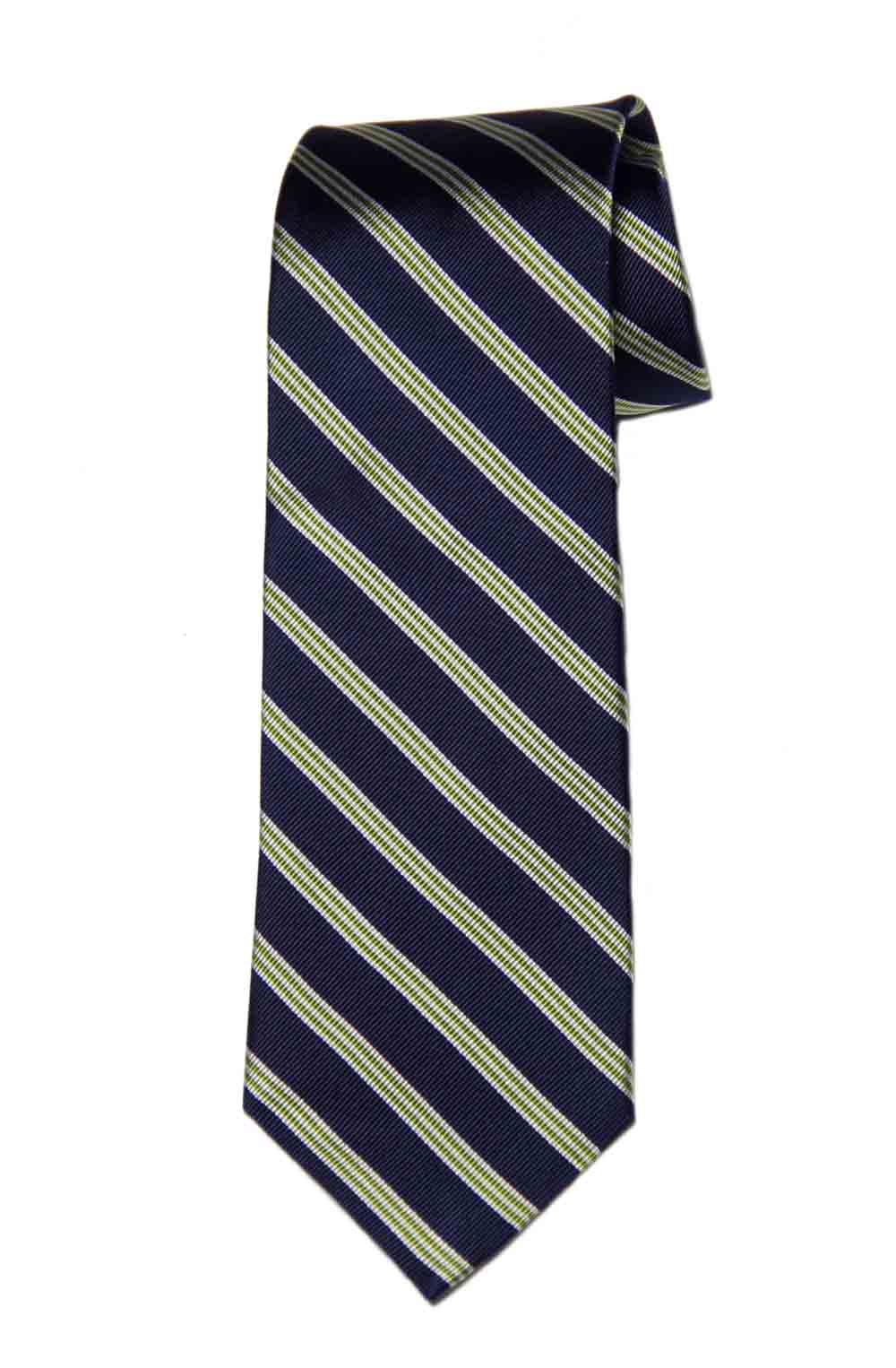 Jos A Bank Repp Stripe Tie Silk Navy Blue Green White Handmade Men's