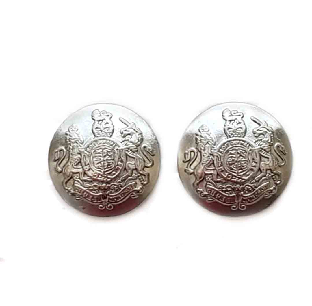 Two Vintage Jos A Bank Dome Blazer Buttons Silver Lion Shield Unicorn Men's