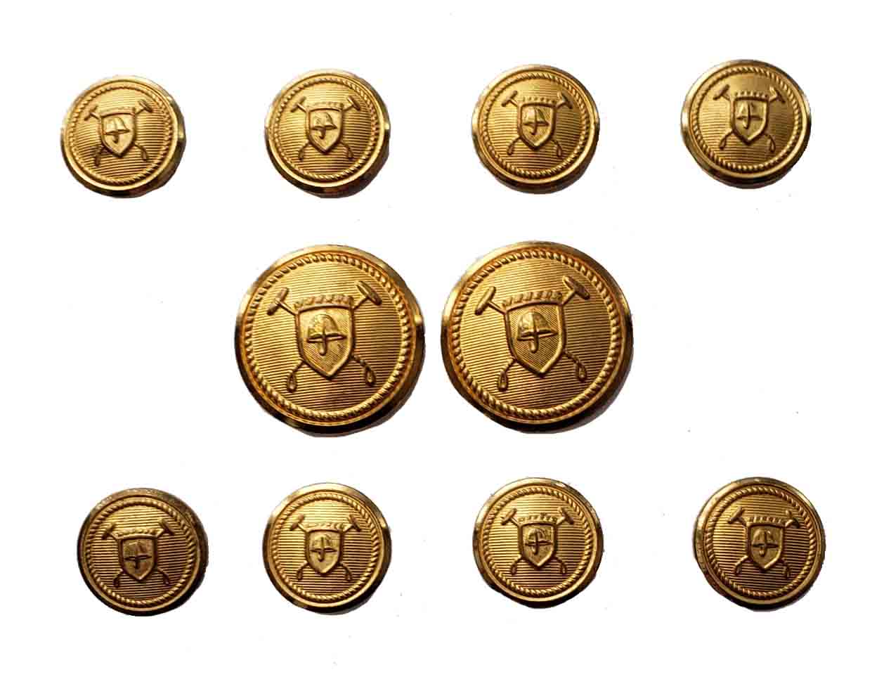 Vintage Polo Ralph Lauren University Club Blazer Buttons Set By Waterbury Gold Brass Men's