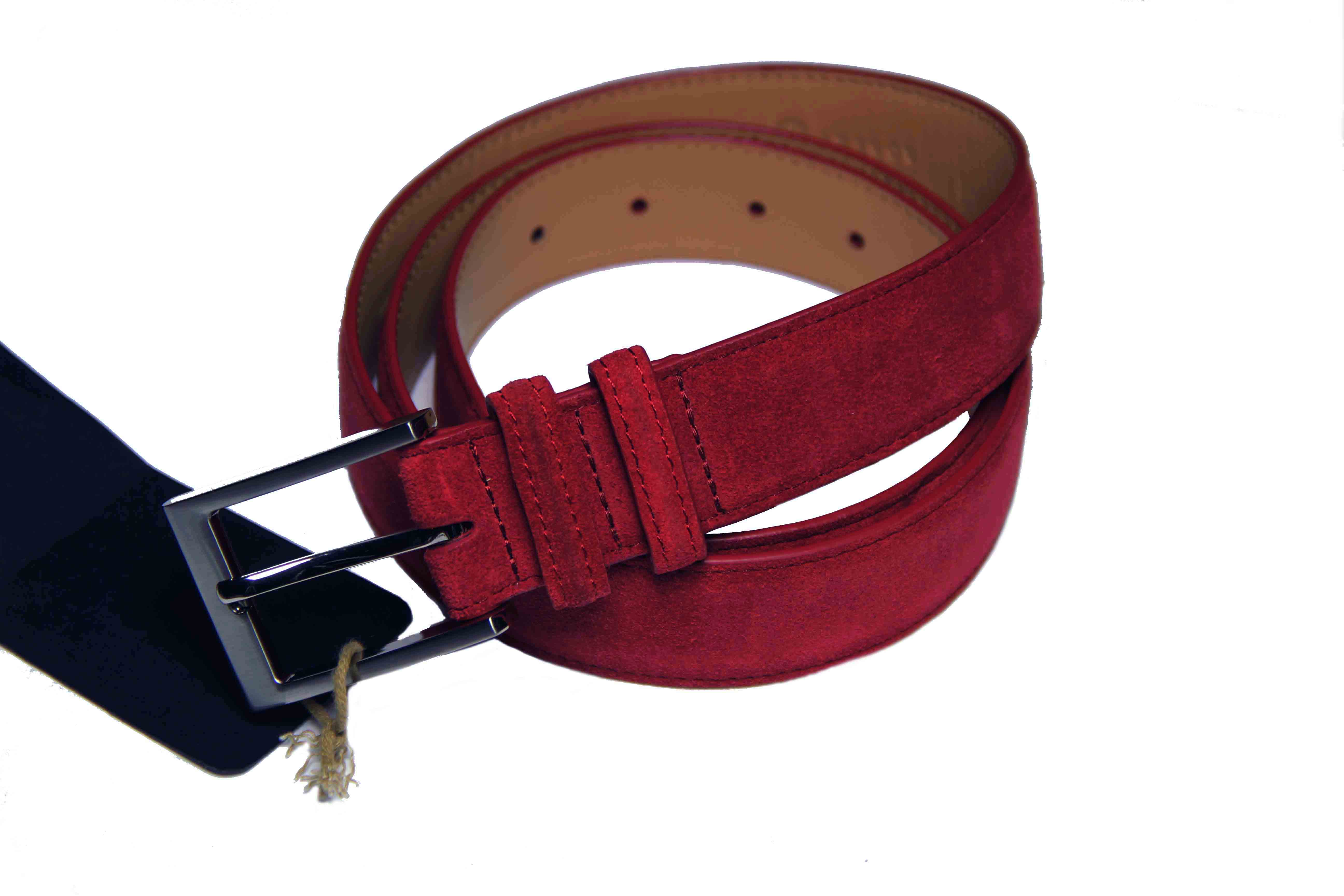 Robert Talbott Leather Suede Belt Red Men's Size 42