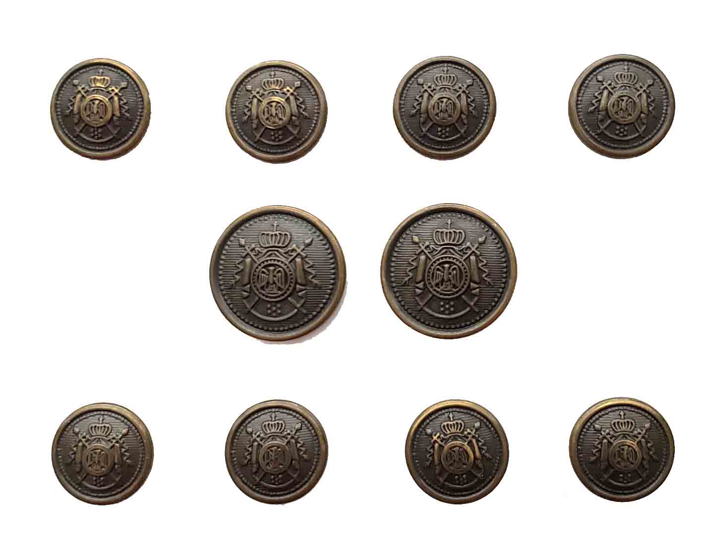 Vintage Savile Row Blazer Buttons Set  Antique Gold Brown Crown Shield Eagle Men's