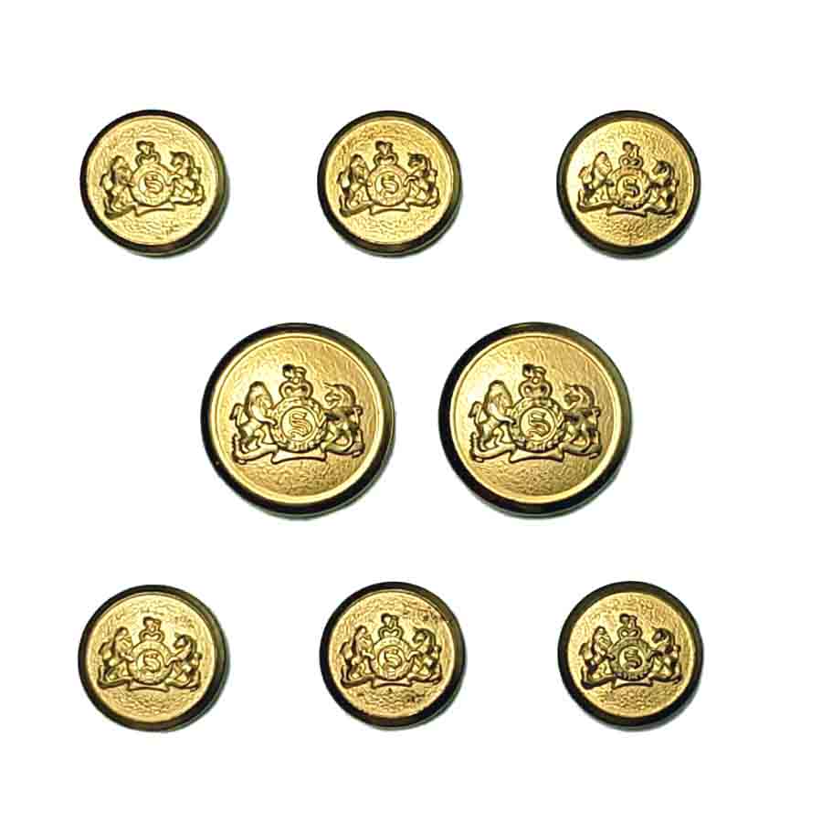 Vintage Stafford by Waterbury Blazer Buttons Set Gold Brass Lion Unicorn S Monogram N6G Men's