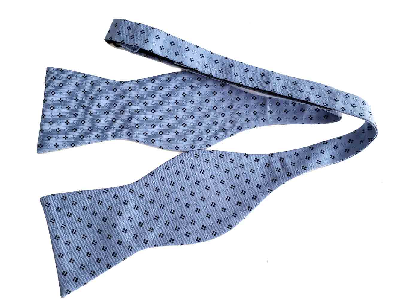 Tommy Hilfiger Silk Bow Tie Blue Geometric Pattern Men's One Size Adjustable