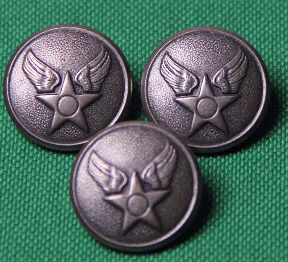 3 Vintage Waterbury USA Blazer Buttons Metal Gray Star and Wings Pattern Men's