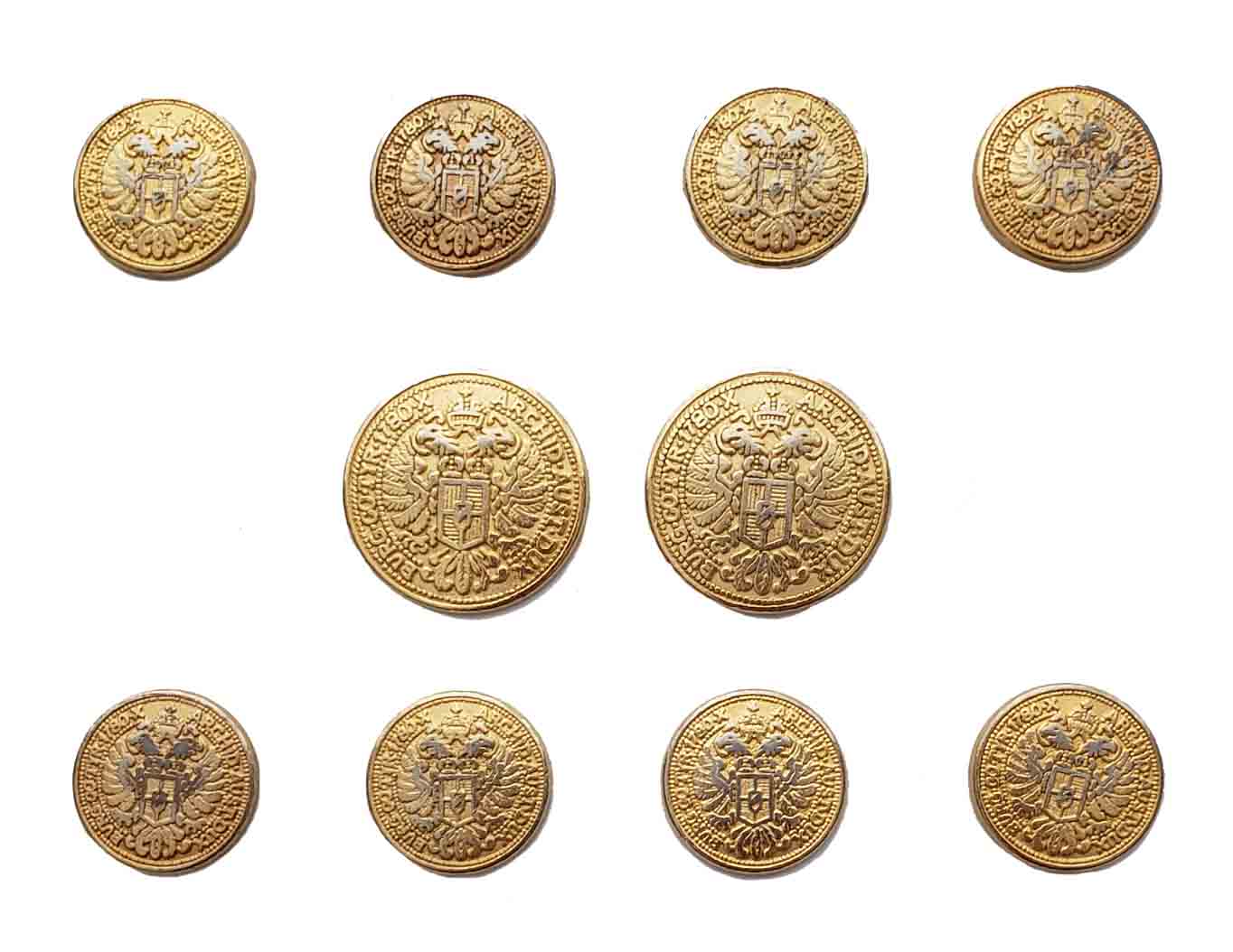 Vintage Bill Blass Blazer Buttons Set Gold Brass Shield Griffins Latin Text M4C Men's