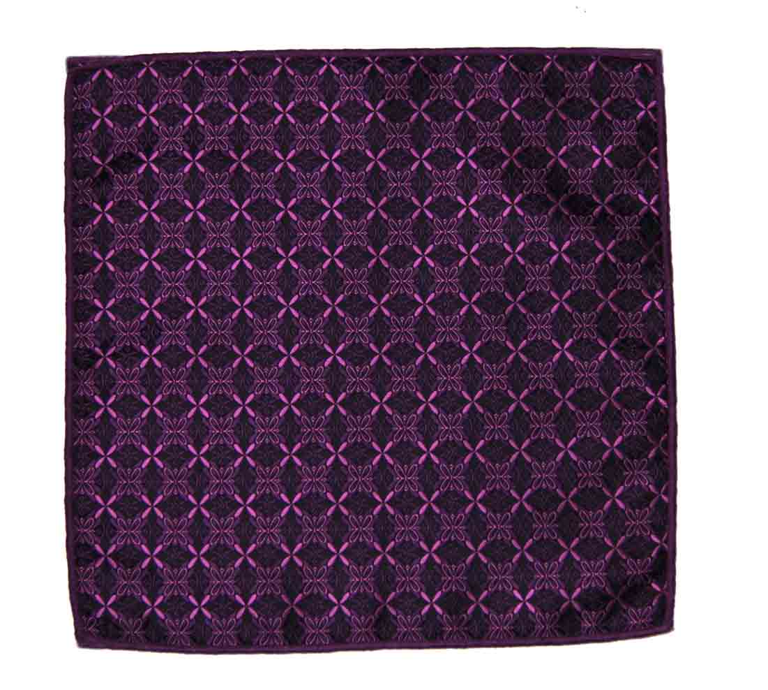 Gascoigne Pocket Square Purple Floral Men's