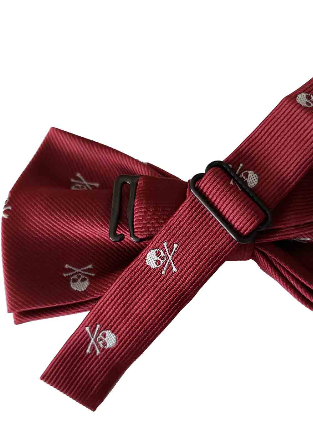 Gascoigne Skull & Crossbones Bow Tie Red White Pre-Tied Adjustable Men's